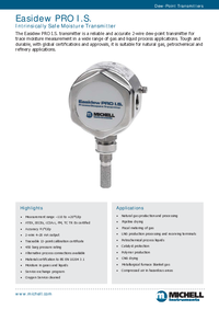 Thumbnail of document Data Sheet - Easidew PRO I.S. Dew Point Transmitter